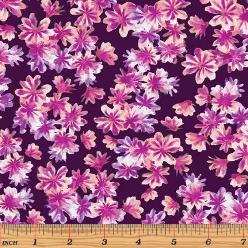 Blooming Beauty Breezy Blooms Purple 7817-66 By the Metre