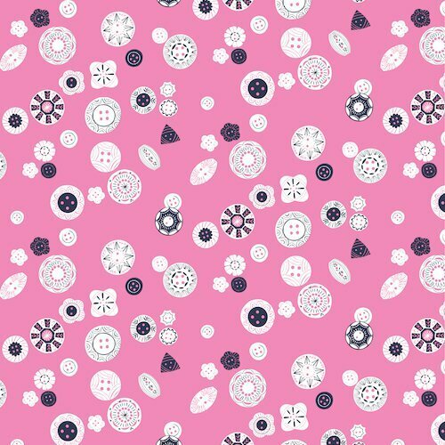 Stitch Sewing Buttons Pink Per Metre