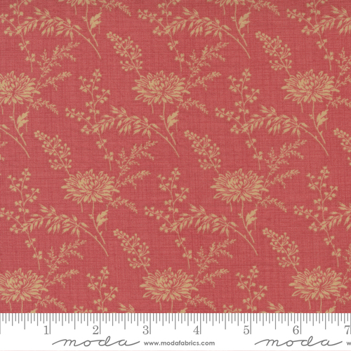 Moda Bonheur De Jour Garnier Floral Faded Red 13914 13