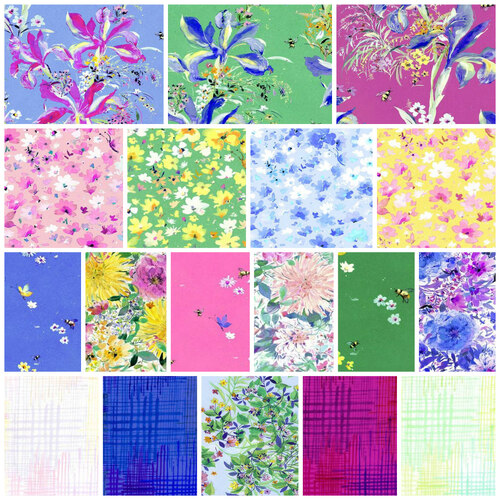 Bee Free Bee Floral Fat Quarter Fabric Bundle