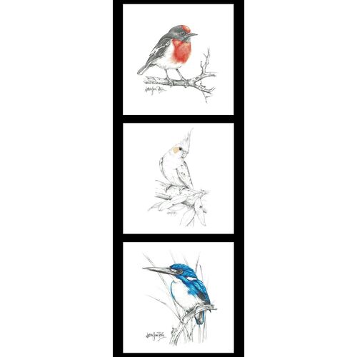 Wildlife Art Birds 3 Block Panel DV5090