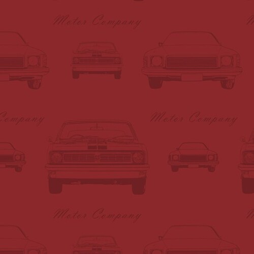 Aussie Icons Car Silhouette Tonal Red I