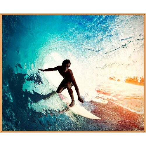 Ride The Wave Surfer Surfing Tube Panel D