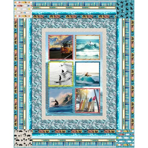 Ride The Wave Surfer Surfing Quilt Kit