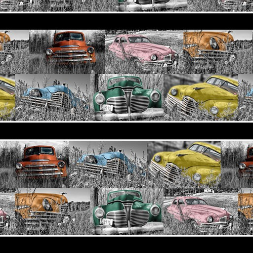 Rustic Relics Vintage Cars Stripe 0121C