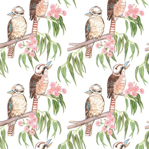 Forest Wonders Kookaburra with Blossoms White 28A
