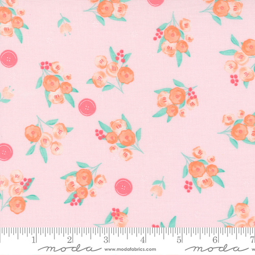 Moda Sew Wonderful Button Floral Pink 25114 12
