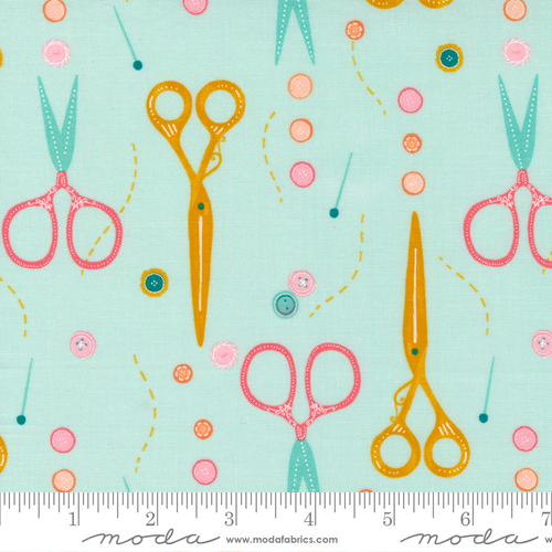 Moda Sew Wonderful Cutting it Out Scissors Aqua 25112 17 
