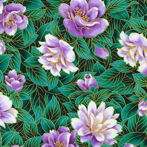 Peacock Garden Metallic Floral Lilac 20665-78