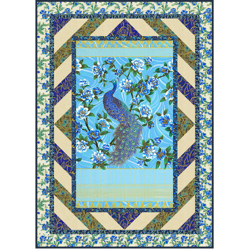 Peacock Garden Quilt Kit Lake Views Sky