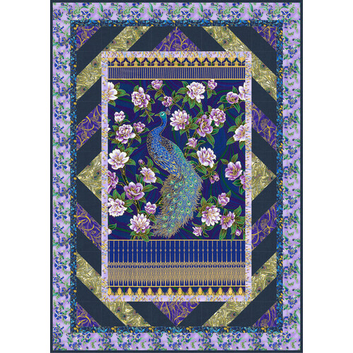 Peacock Garden Quilt Kit Lake Views Blue