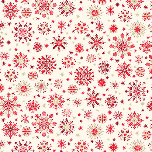 Scandi 2022 Christmas Scattered Snowflakes Cream 2457-R1
