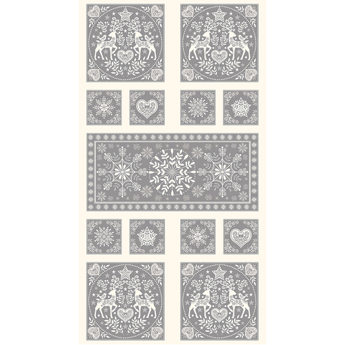 Scandi 2022 Christmas Panel Silver 2462-S