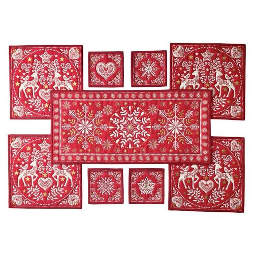 Scandi 2022 Christmas Placemat /Runner Fabric Kit Red