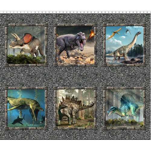 Jurassic Dinosaurs Blocks 36" Panel DJUR-2