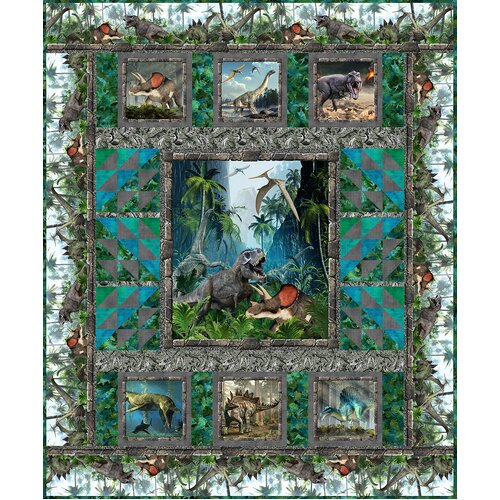 Jurassic Dinosaurs Quilt Kit