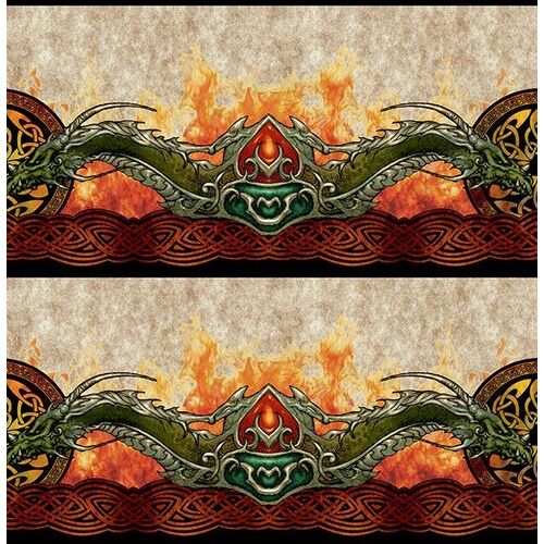 Dragons The Ancients Border Stripe Multi 12DRG-1  - 54cm Repeat