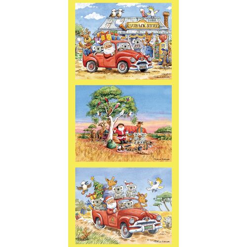 Summertime Santa Aussie Outback Blocks Panel DV5413