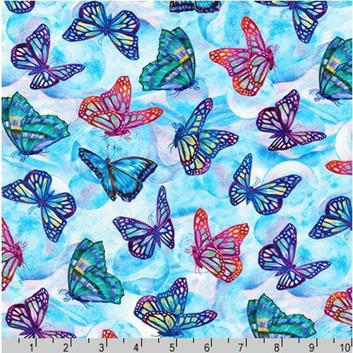 Fabric Remnant- Morningmoon Butterflies 70cm