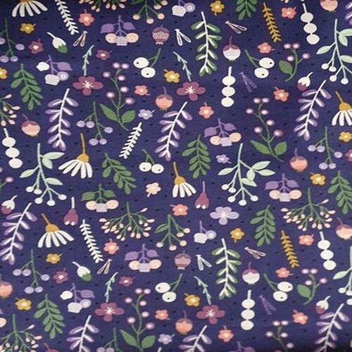 Scattered Floral Andover Purple Per Metre