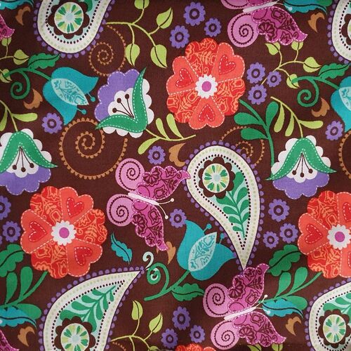Scattered Paisley Buttefly Floral Per Metre