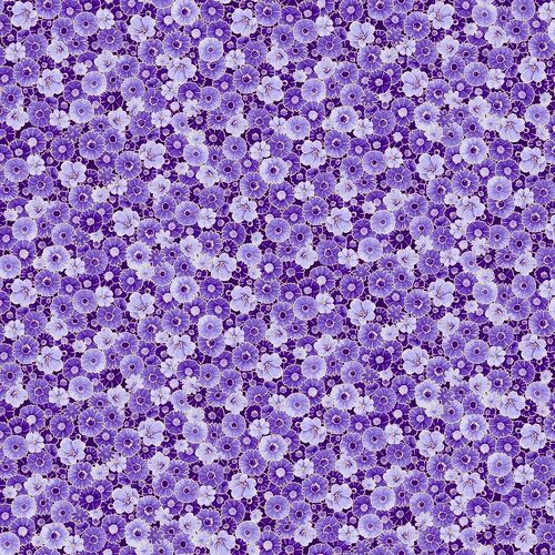 Utopia Packed Flowers Purple Metallic 1024