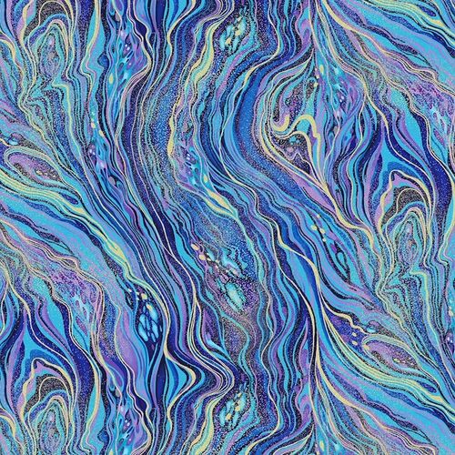 Utopia Falling Marble Swirl Metallic Blue 1027