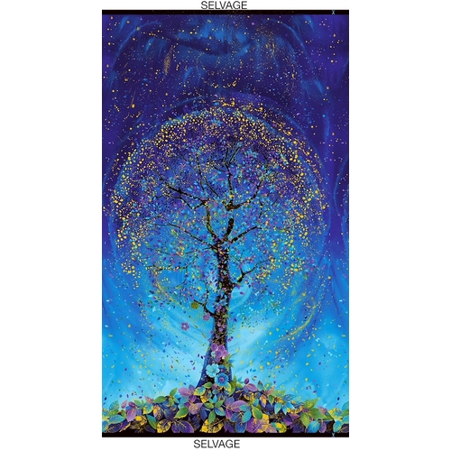 Utopia Tree of Life Metallic Quilt Panel 1018