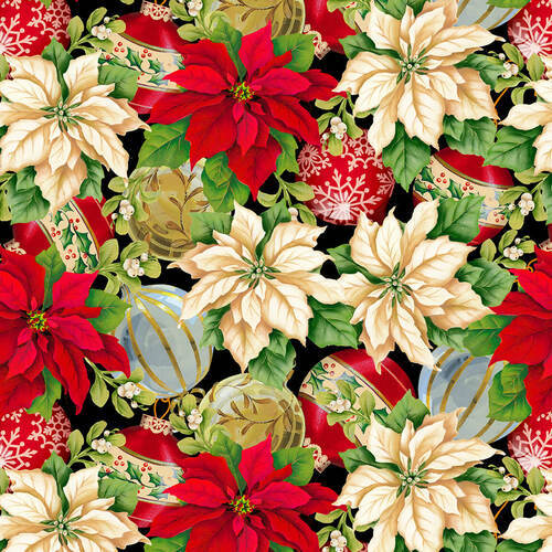 Christmas Legend II Ornaments Floral Black 263-99