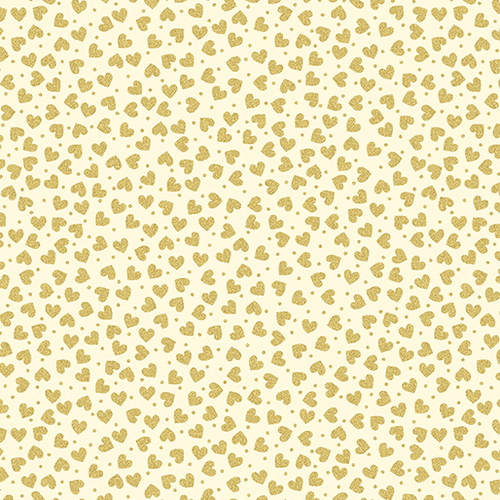 Metallic Mixers Hearts Cream Gold 707 Per Metre