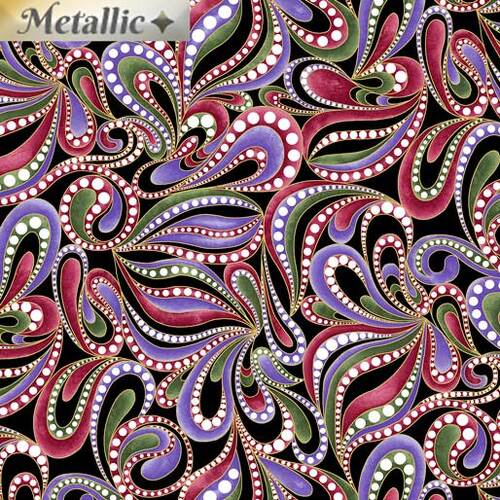 Amazing Poppies Paisley Swirl Multi Black 6312