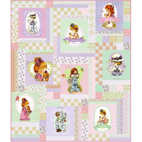 Sarah Kay With Sweet Gingham Lavender Quilt Kit 51 1/2" x 60 1/2"