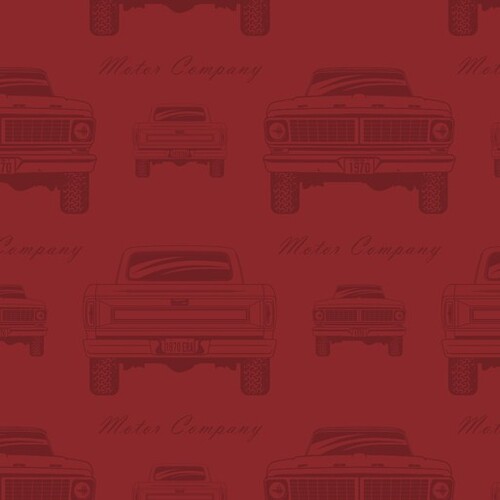 Vintage Vehicles Car Ute Silhouette Red Blender O