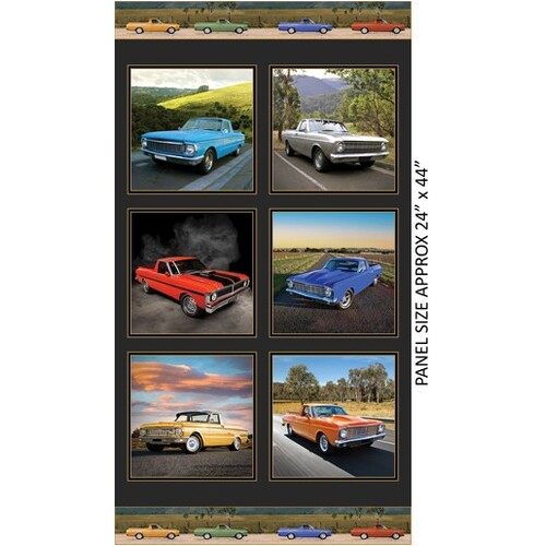 Vintage Vehicles Ford Falcon Utes 24" Panel C
