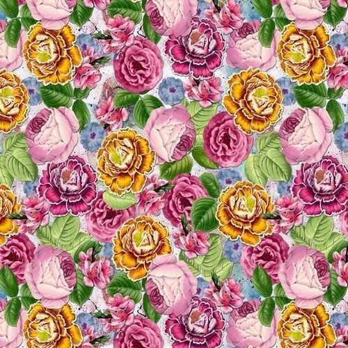 * SALE* Springtime Flower Celebration Multi Per Metre