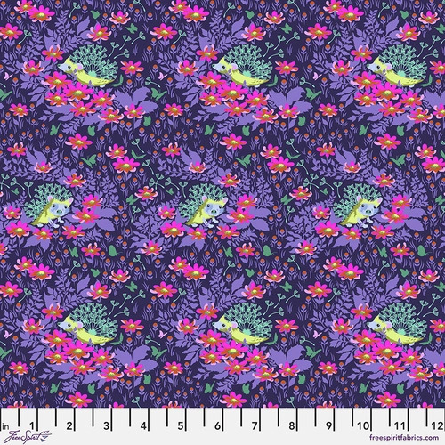 Tula Pink Tiny Beasts How's Your Dandy Hedgehog 182-GLIMMER