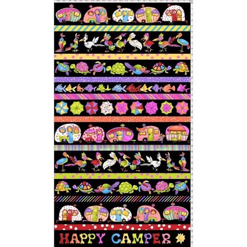 Fabric Remnant- Loralie Happy Campers 64cm