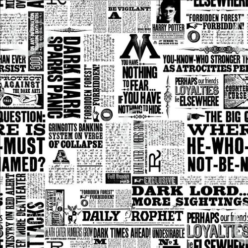 Fabric Remnant- Harry Potter Newspaper 75cm