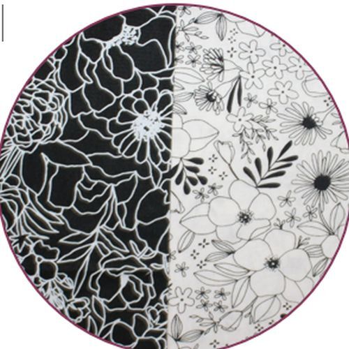 LCFQ - Last Chance FQ Pack -Black White Florals - 2 designs