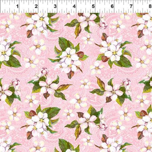 Fabric Remnant -Pretty in Pink Floral Paisley 30cm