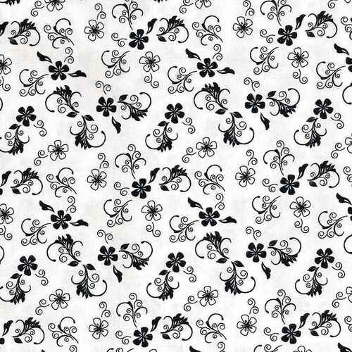 * SALE * Black White Floral By the Metre