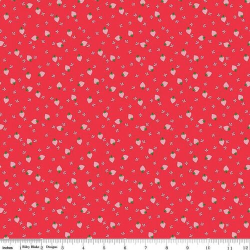 * SALE * Flutter and Shine Strawberry Berries By The Metre