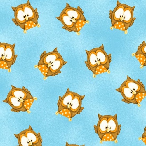 ABC 123 Owls Blue