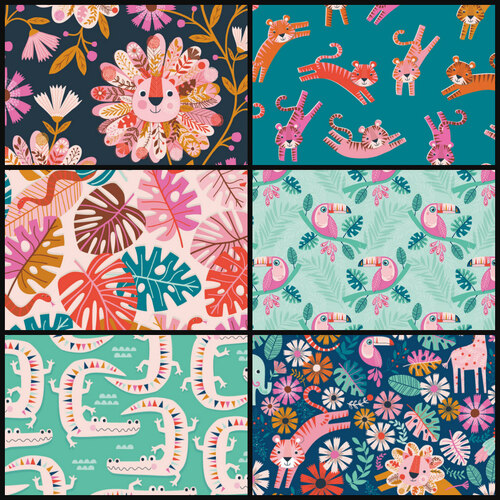 Dashwood Dandelion Jungle Animals Fabric Bundle