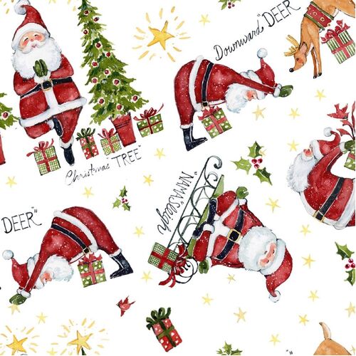 Christmas Santa Claus Reindeers White 30250-115