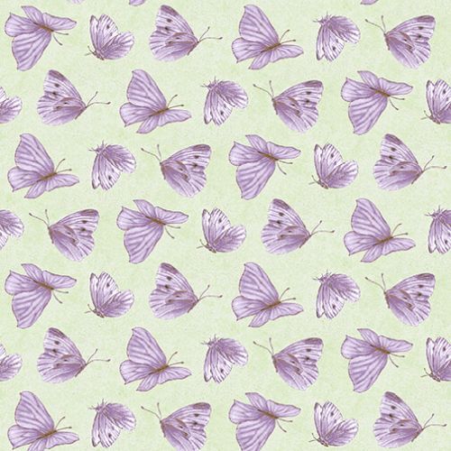 Lavender Garden Tossed Butterfly Green 9876-65