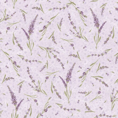 Lavender Garden Scattered Sprigs  Words 9872-56