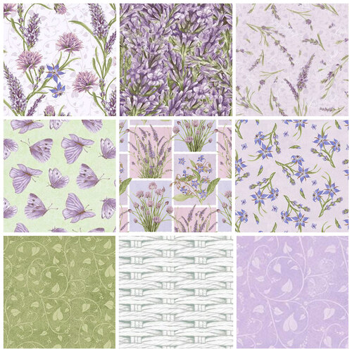 Lavender Garden Floral Fabric Bundle