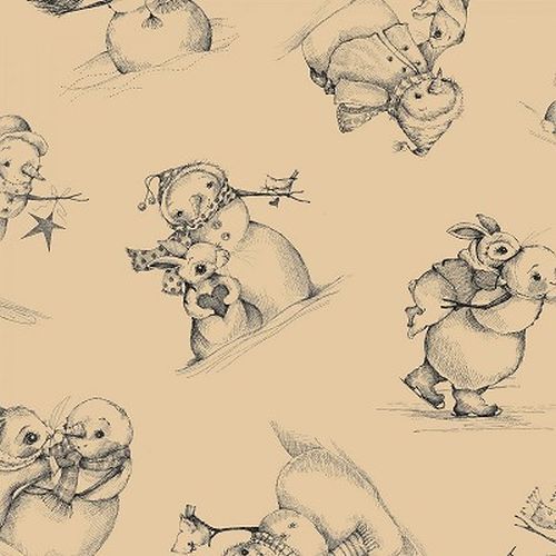 Fabric Remnant- Snowmen Meadow Chrristmas 88cm
