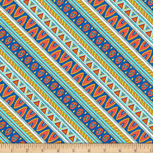 Fabric Remnant -Arctic Wonderland Diagonal Stripe 97cm
